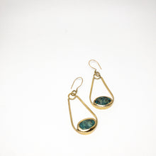 Load image into Gallery viewer, Azurite Queen Earrings : Solid Brass