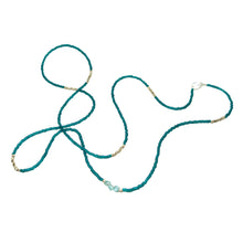 Load image into Gallery viewer, Teal beaded necklace on a white background