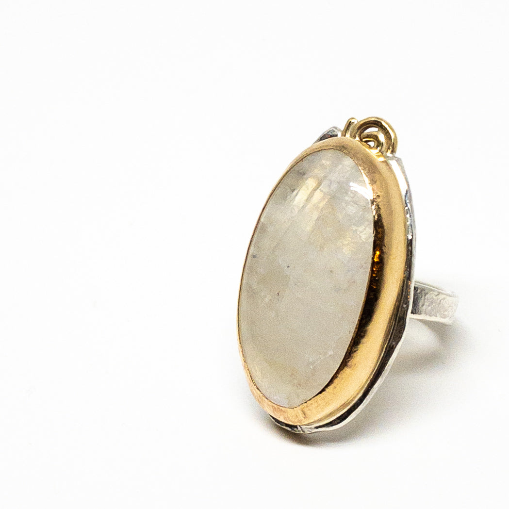 Spiral Story Moonstone Ring