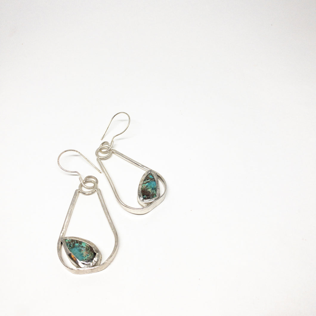 Azurite Queen Earrings : Sterling Silver