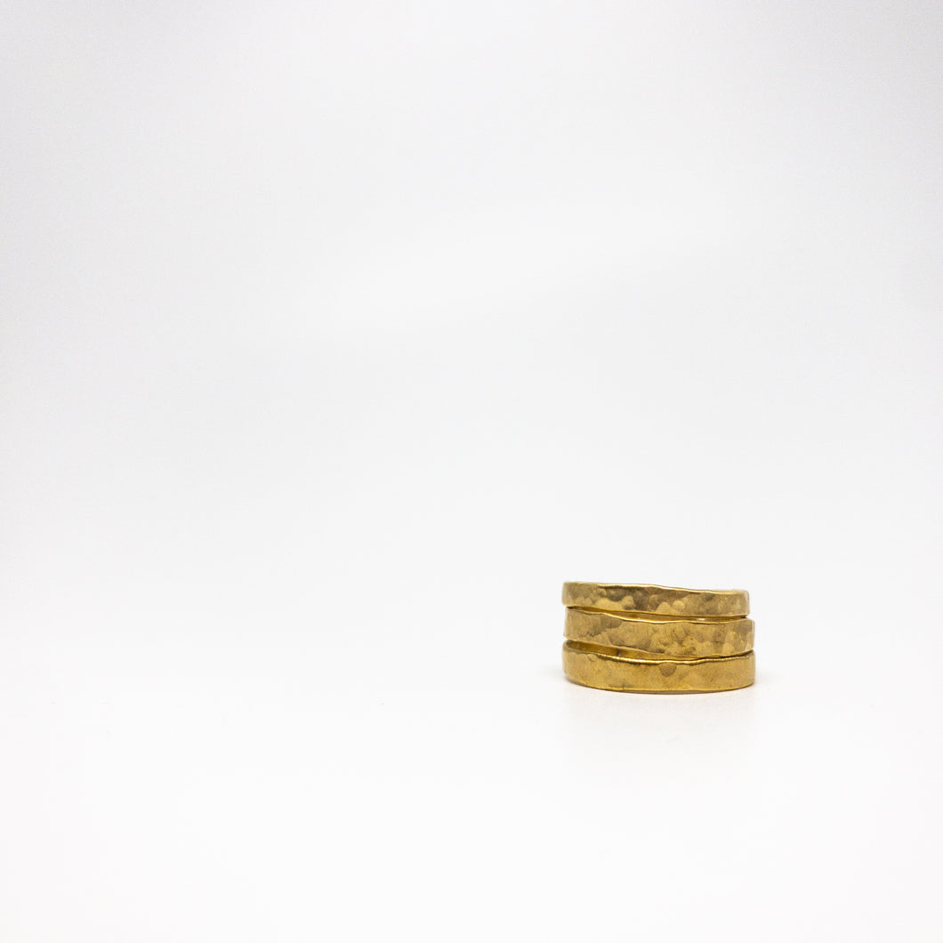 3 Times Hammered Rings : Brass