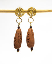 Load image into Gallery viewer, Ancient Spiral Earrings with Indonesian Clay
