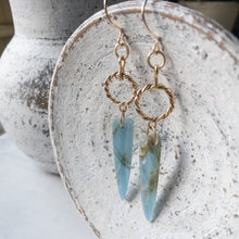 Load image into Gallery viewer, Blue Creation Earrings - Brass &amp; Blue Calcite
