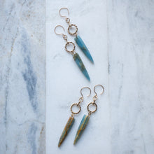 Load image into Gallery viewer, Blue Creation Earrings - Brass &amp; Blue Calcite
