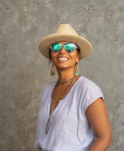 Load image into Gallery viewer, Azurite Queen Earrings : Solid Brass
