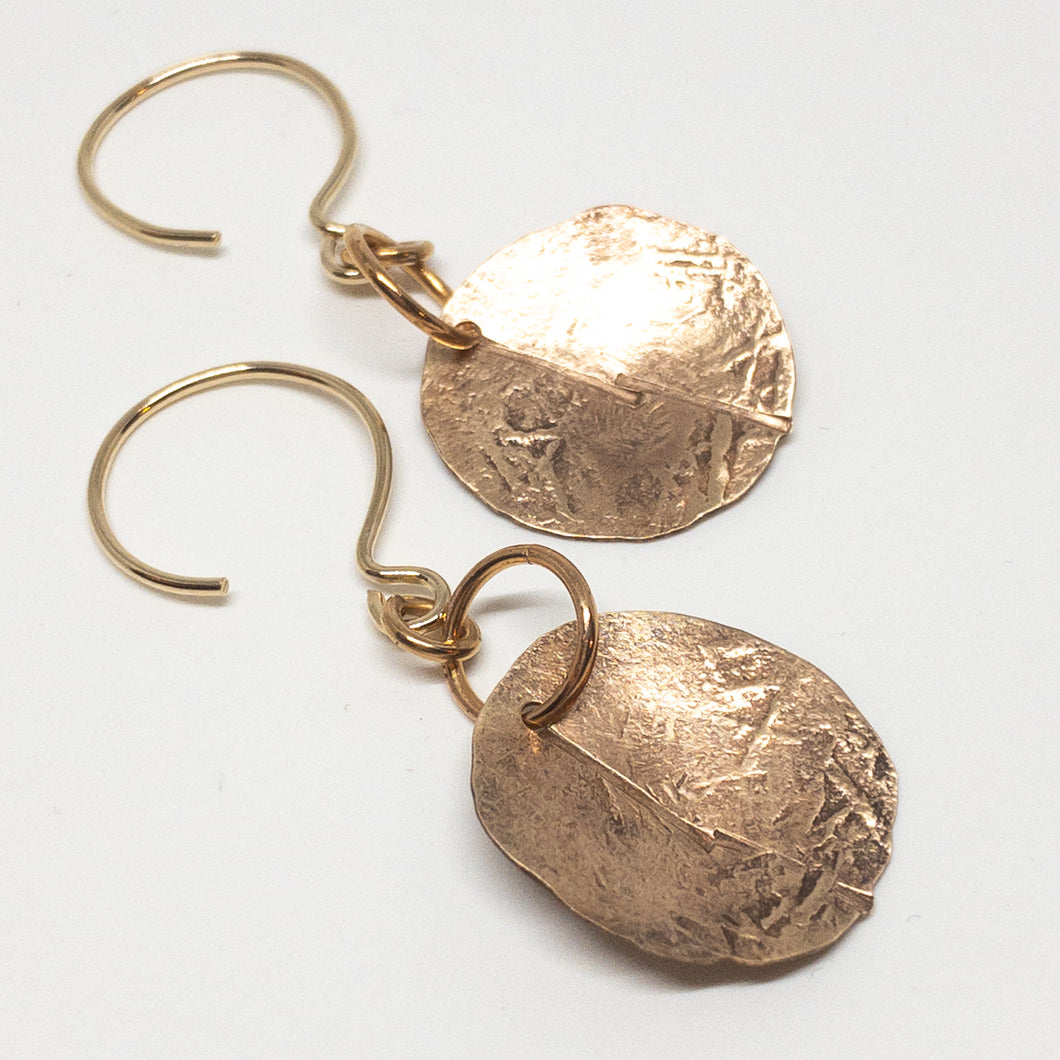 Kanso Disc Earrings - Bronze