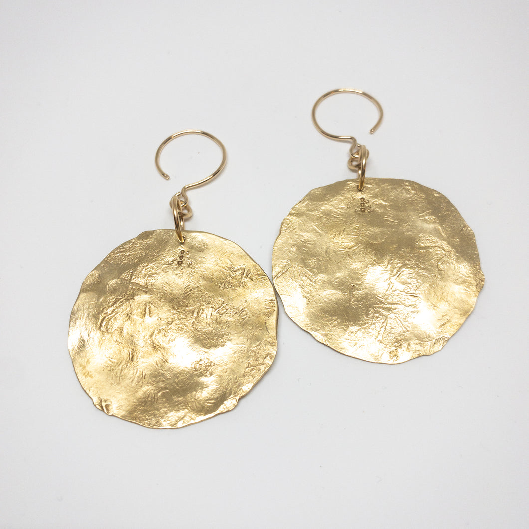 Sabi Disc Earrings - Brass