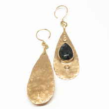 Load image into Gallery viewer, Zambia Emerald Earrings in Bronze
