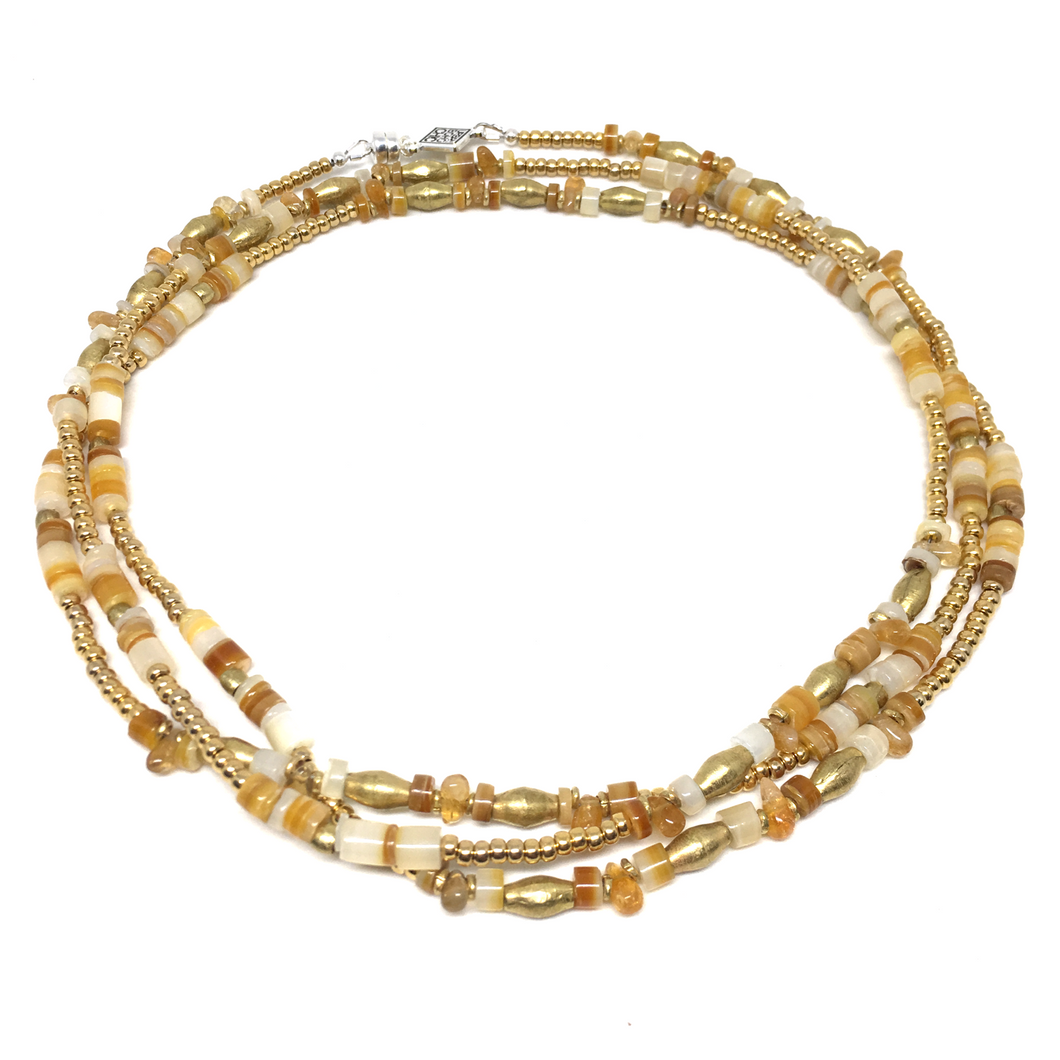South China Sea Shell & Citrine Wrap