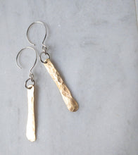 Load image into Gallery viewer, Organic Hammered Drop Earrings in Brass
