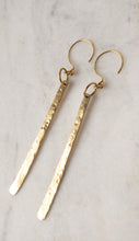 Load image into Gallery viewer, Organic Hammered Drop Earrings in Brass
