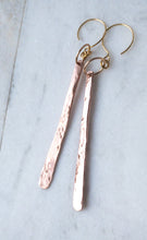 Load image into Gallery viewer, Organic Hammered Drop Earrings in Copper
