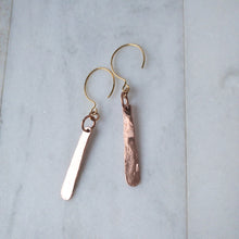 Load image into Gallery viewer, Organic Hammered Drop Earrings in Copper
