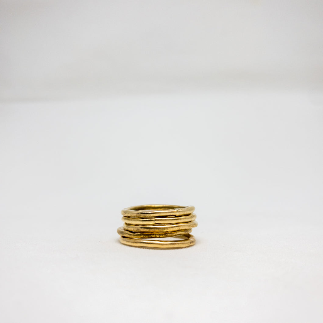 Organic Brass Stacking Rings