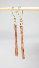 Load image into Gallery viewer, Organic Hammered Drop Earrings in Copper
