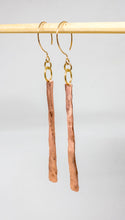 Load image into Gallery viewer, Organic Hammered Drop Earrings in Copper
